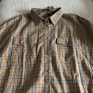 Brand new plaid button down shirt from boohoo